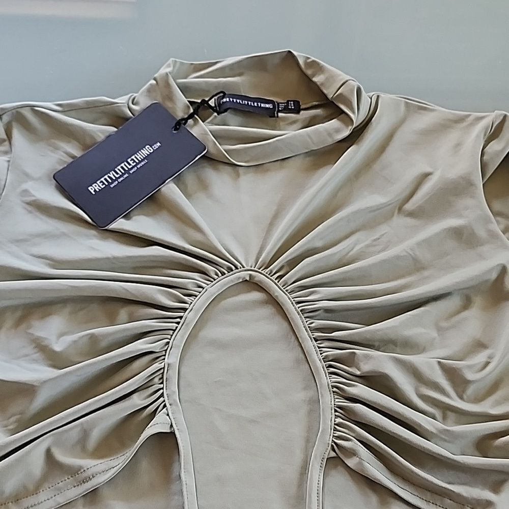 PrettyLittleThing Y2K Coquette Girl Streetwear Crop Top Size XL NEW - Picture 8 of 9